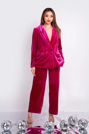 Magenta Velvet Pants