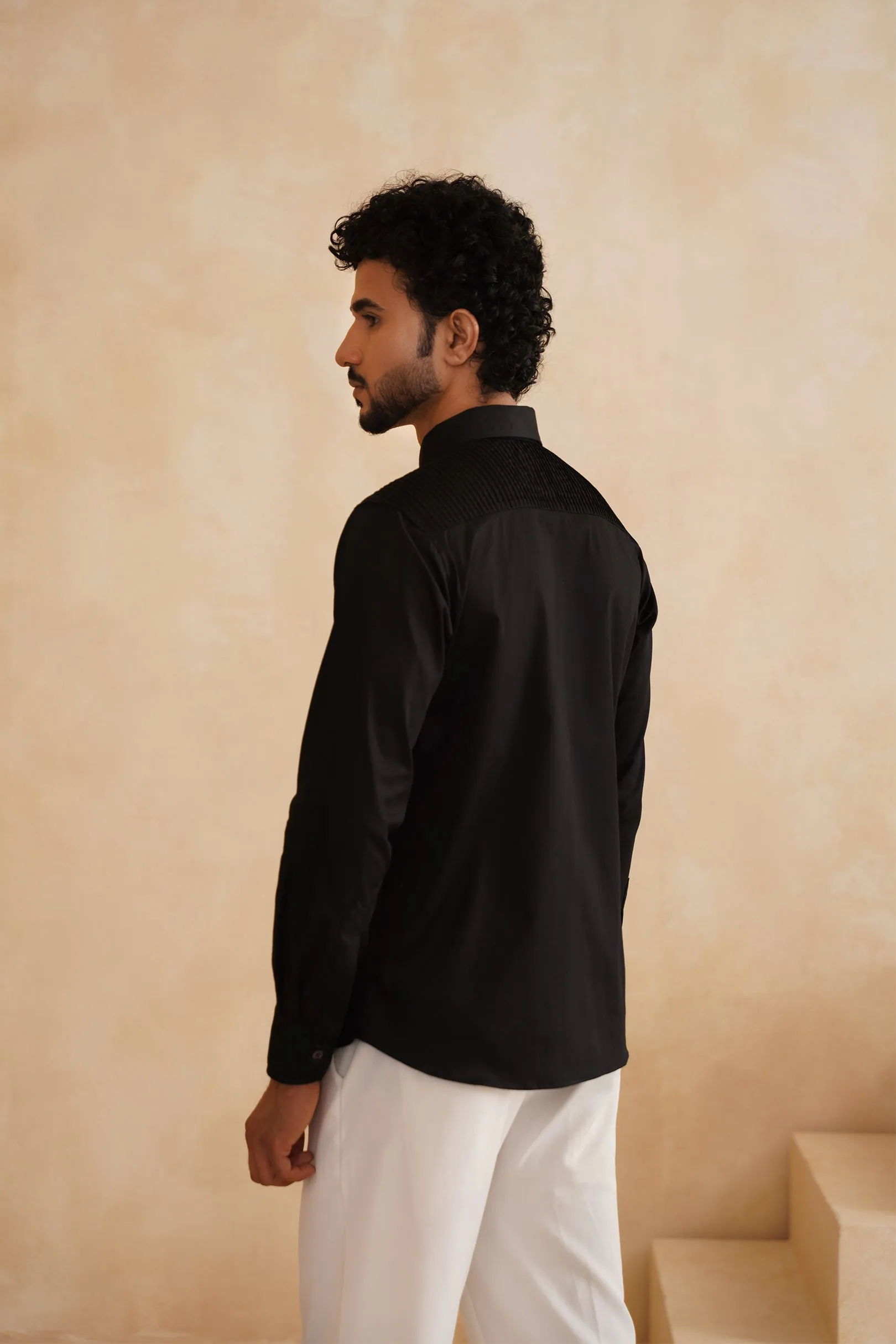 Magic Tucks Black Mens Shirt