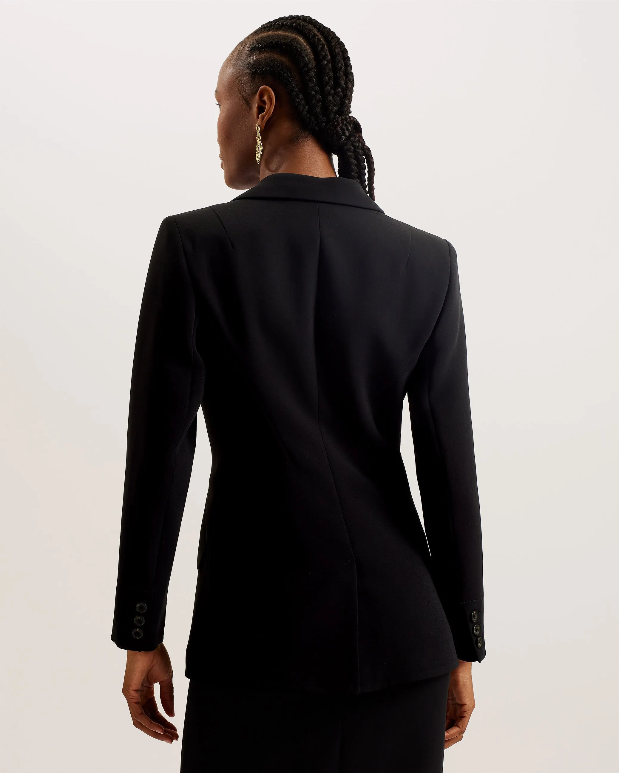 Manabl Single Breasted Tailored Blazer Black