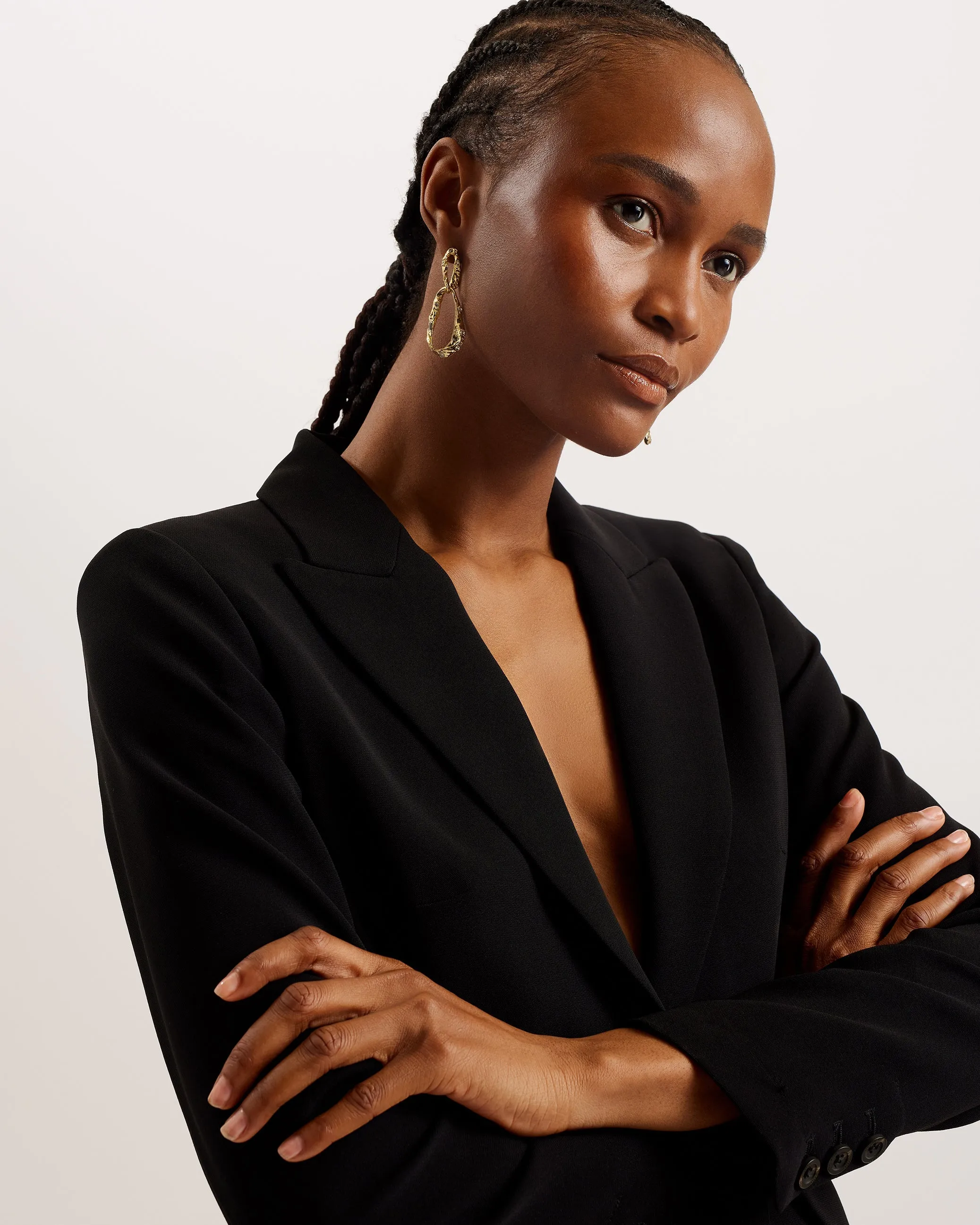 Manabl Single Breasted Tailored Blazer Black