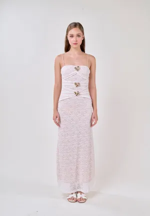 Mariana White  Sleeveless Lace Flower Charm Maxi Dress