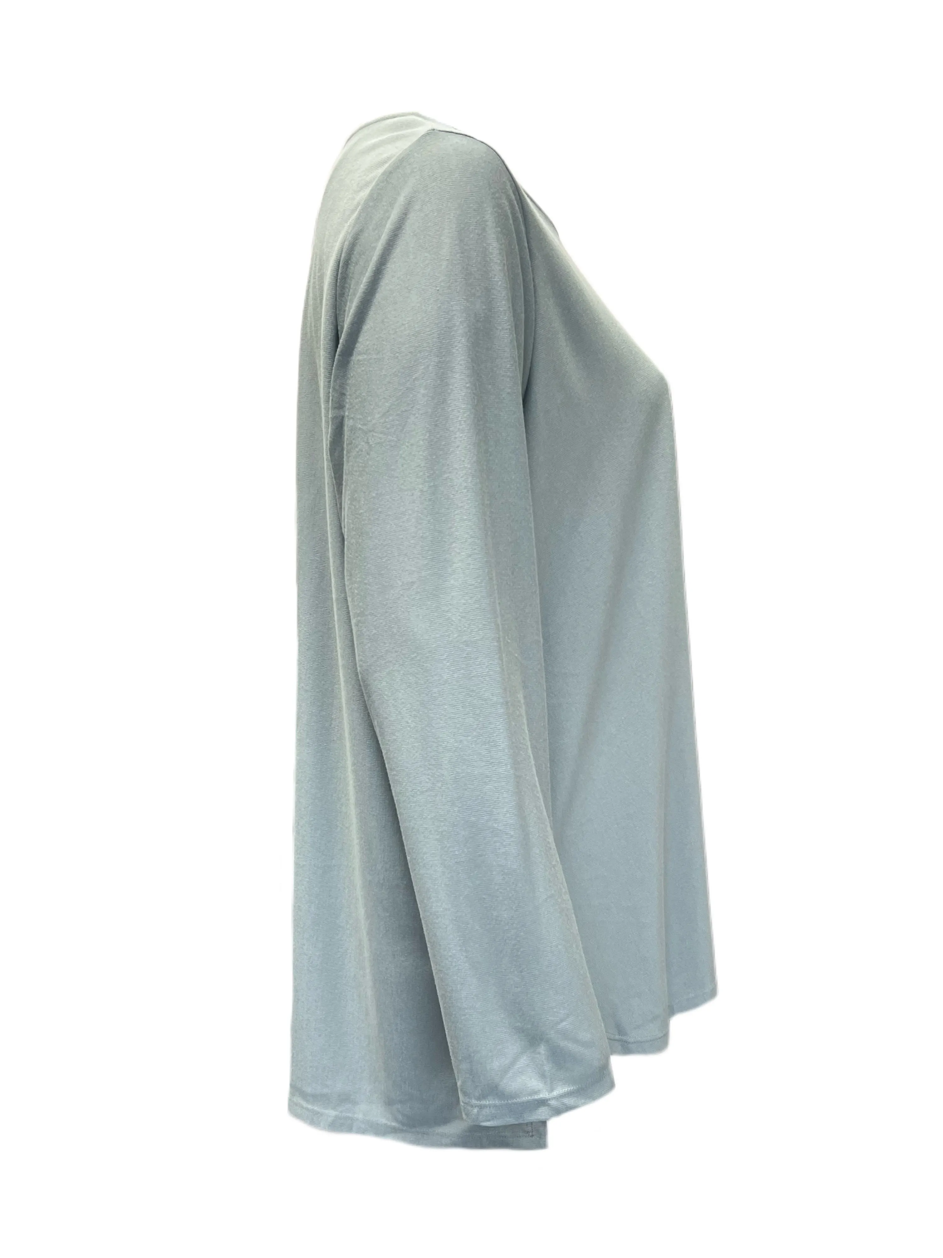 Marina Rinaldi Women's Pastel Green Vajolet Long Sleeve T Shirt NWT