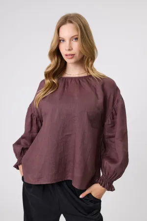 Marlow Pointe Blouse - Bordeaux
