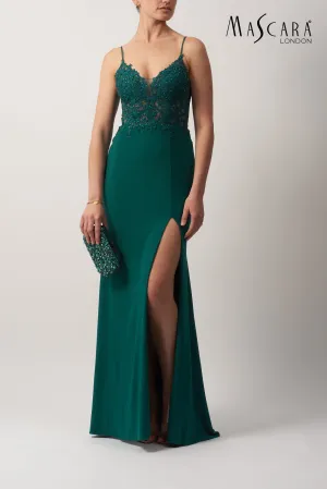 Mascara MC181507 Lace and Jersey Dress FOREST