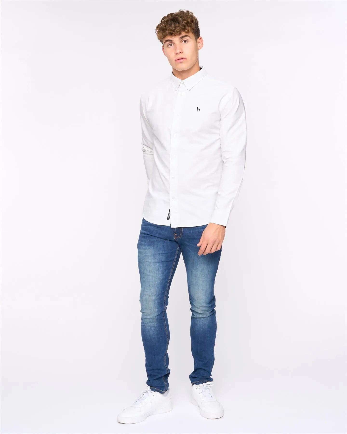 Mens Chatmen Slim Fit Oxford Shirt White