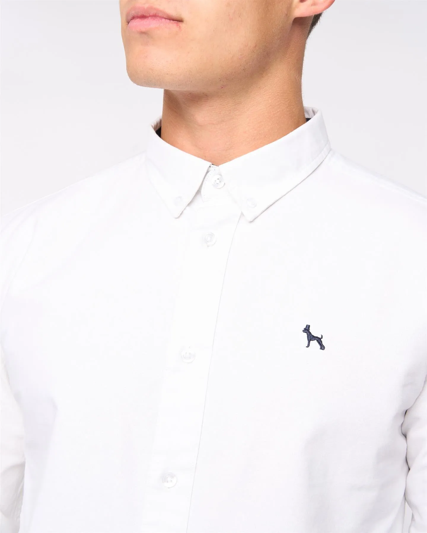Mens Chatmen Slim Fit Oxford Shirt White