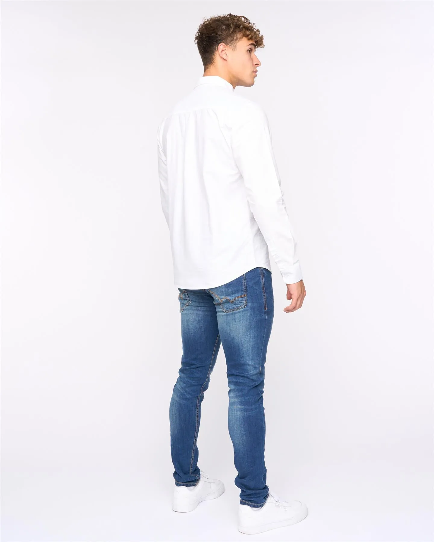Mens Chatmen Slim Fit Oxford Shirt White