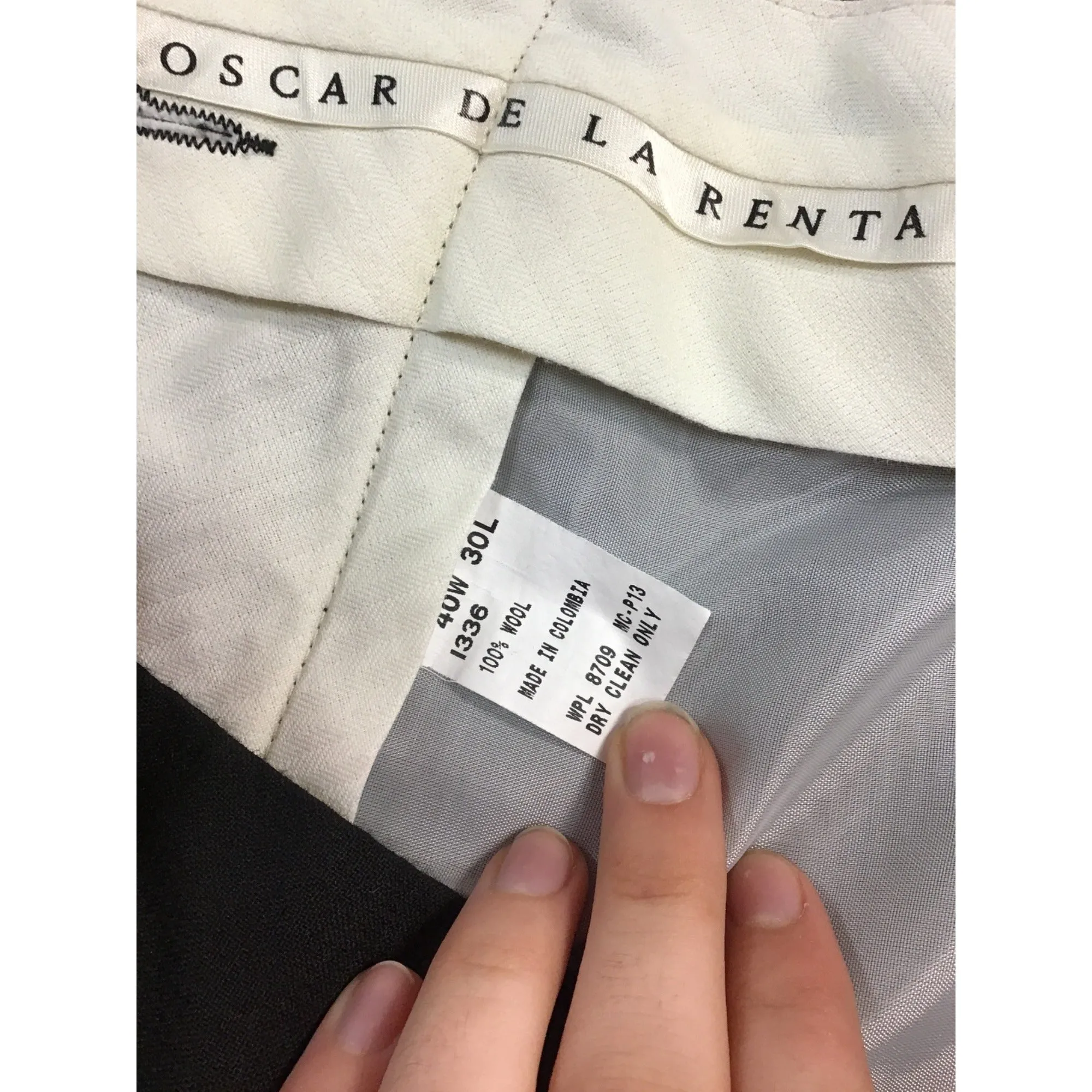 Mens Oscar De La Renta Wool Pants