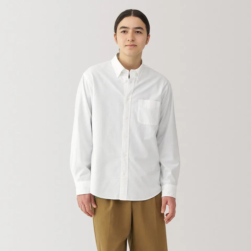Men's Washed Oxford Button Down Long Sleeve Shirt