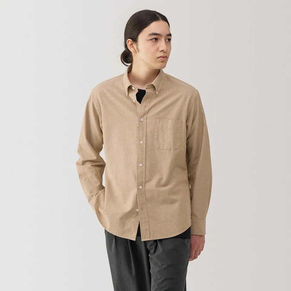 Men's Washed Oxford Button Down Long Sleeve Shirt