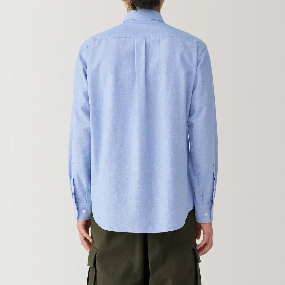 Men's Washed Oxford Button Down Long Sleeve Shirt