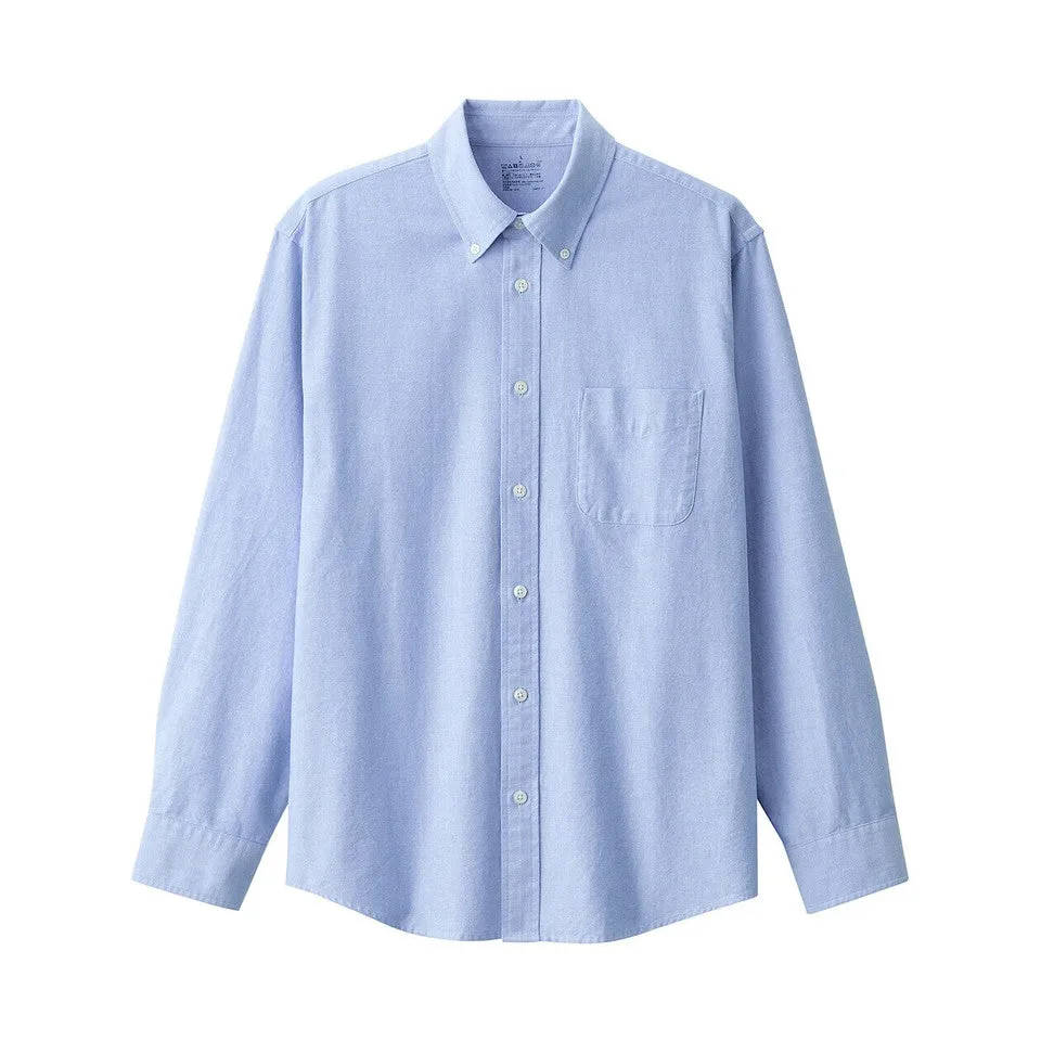 Men's Washed Oxford Button Down Long Sleeve Shirt