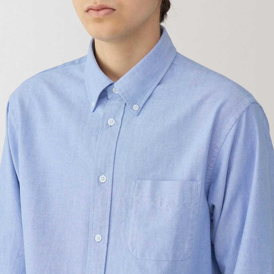 Men's Washed Oxford Button Down Long Sleeve Shirt