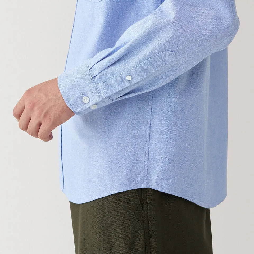 Men's Washed Oxford Button Down Long Sleeve Shirt