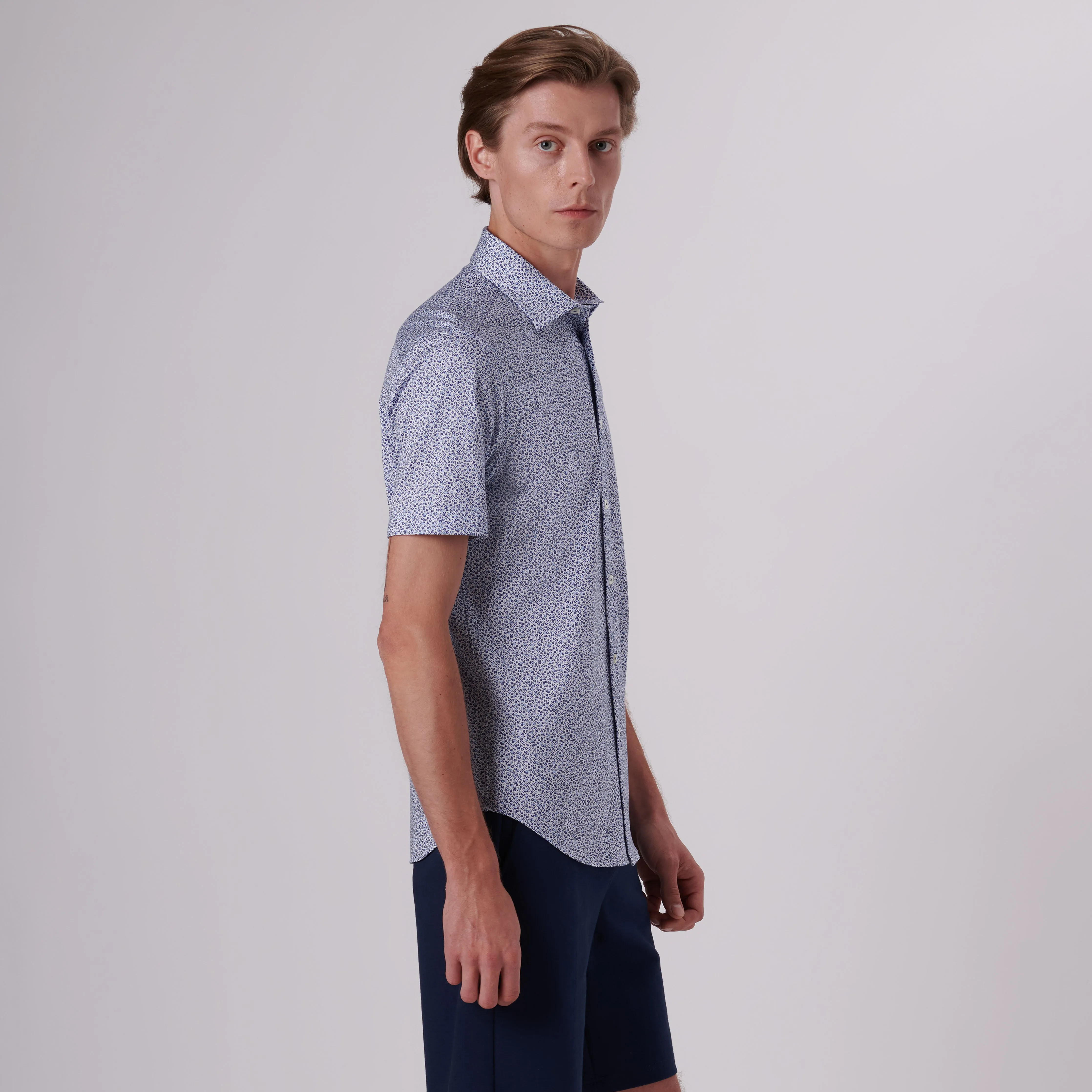 Miles Floral Print OoohCotton Short Sleeve Shirt