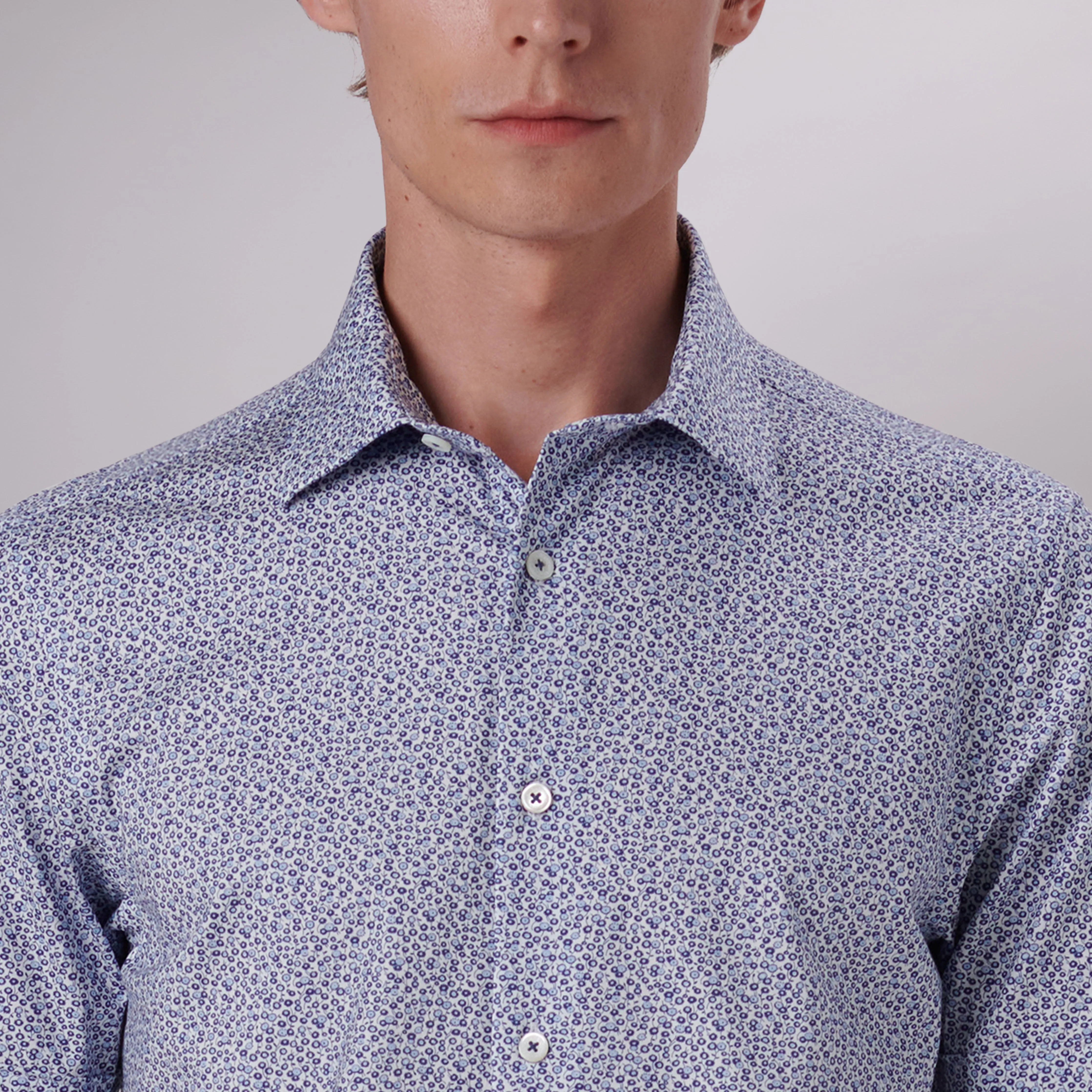 Miles Floral Print OoohCotton Short Sleeve Shirt
