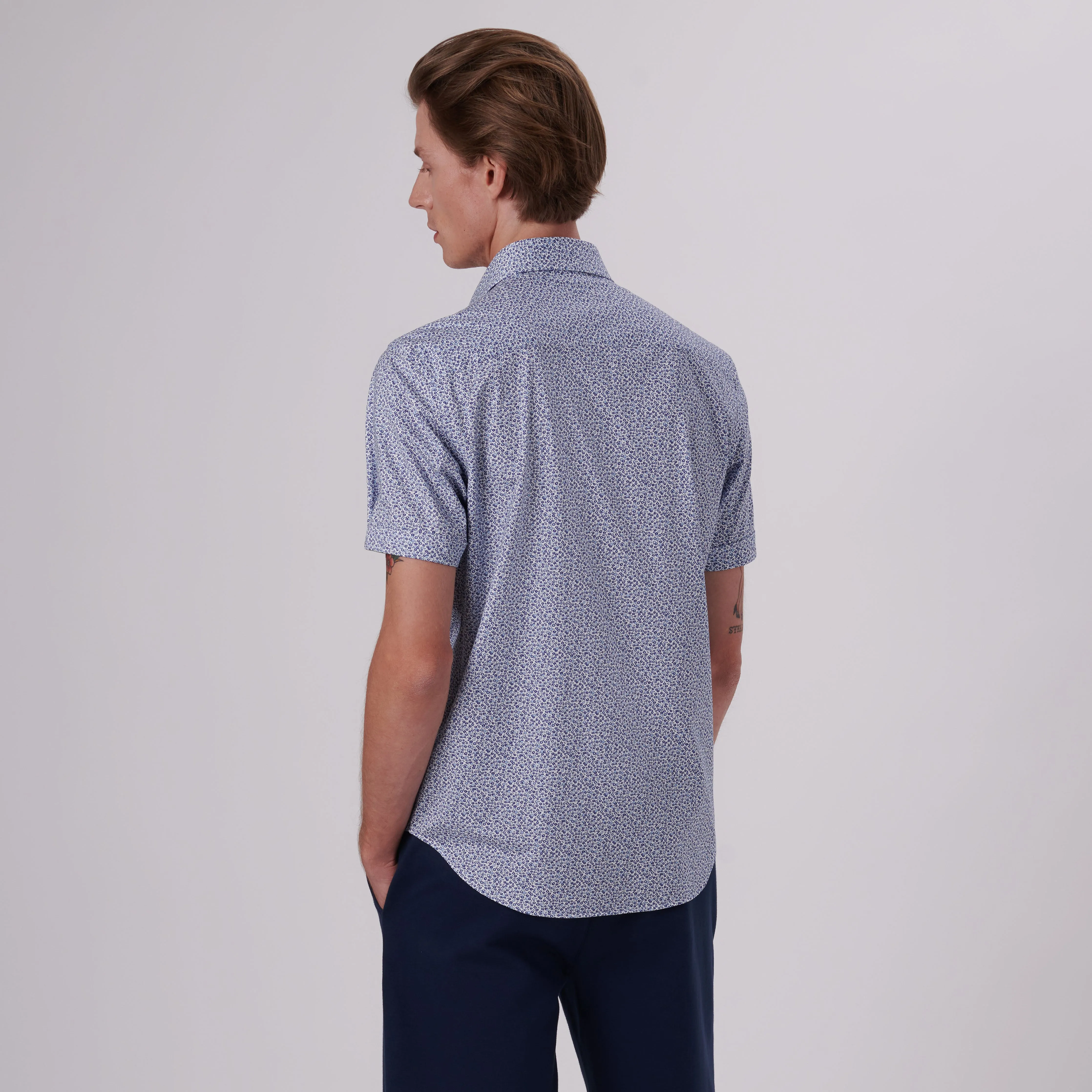 Miles Floral Print OoohCotton Short Sleeve Shirt