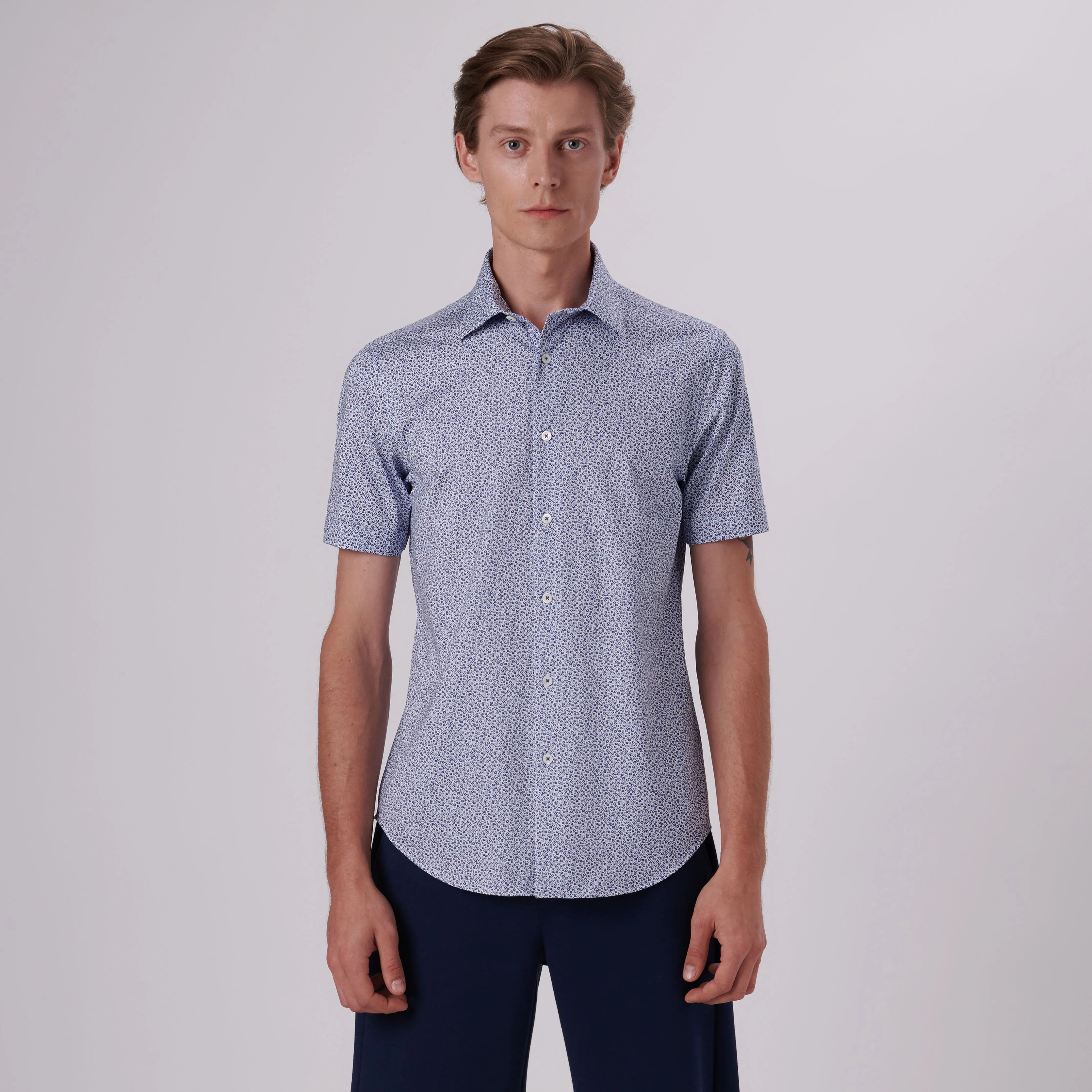 Miles Floral Print OoohCotton Short Sleeve Shirt