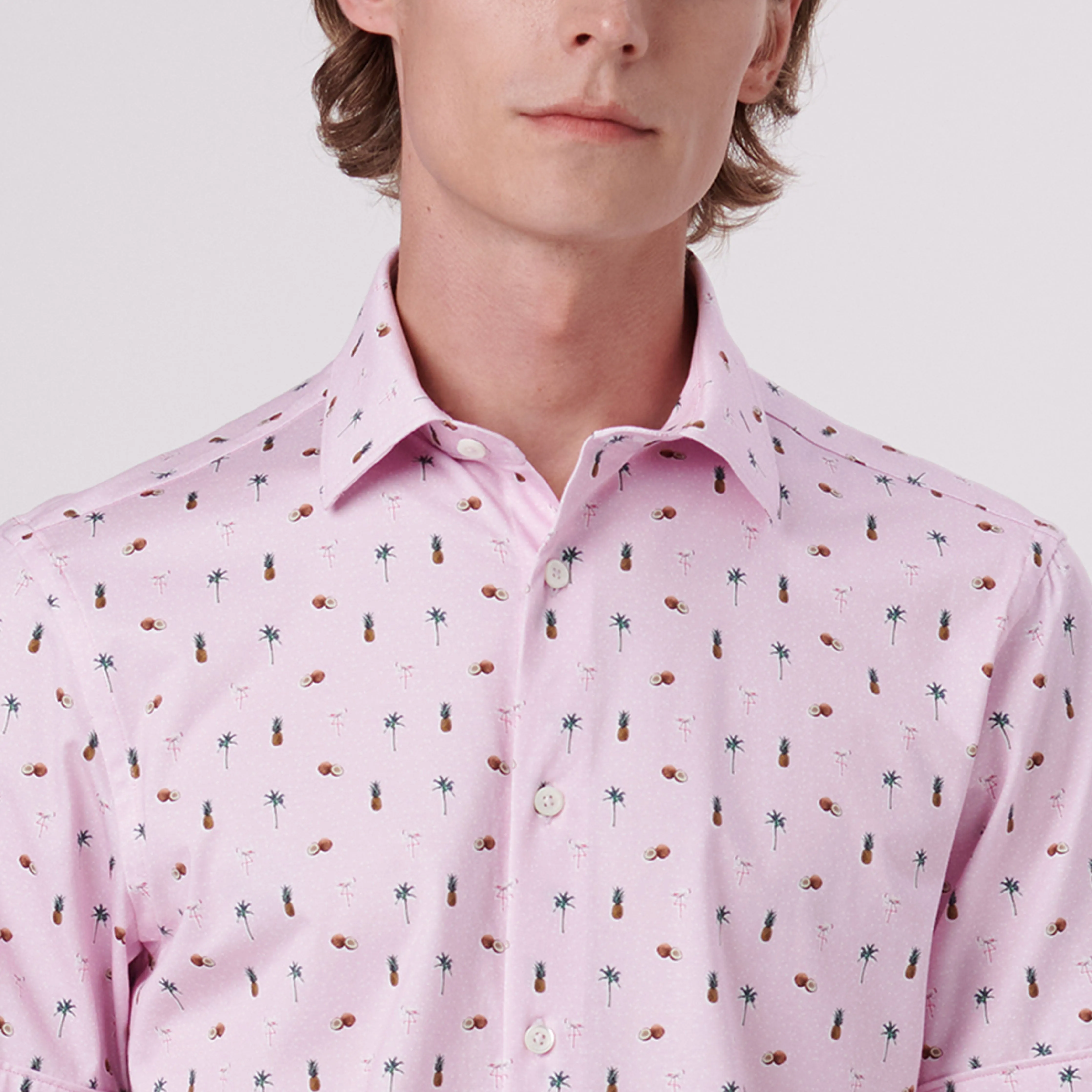 Miles Tropical Print OoohCotton Short Sleeve Shirt