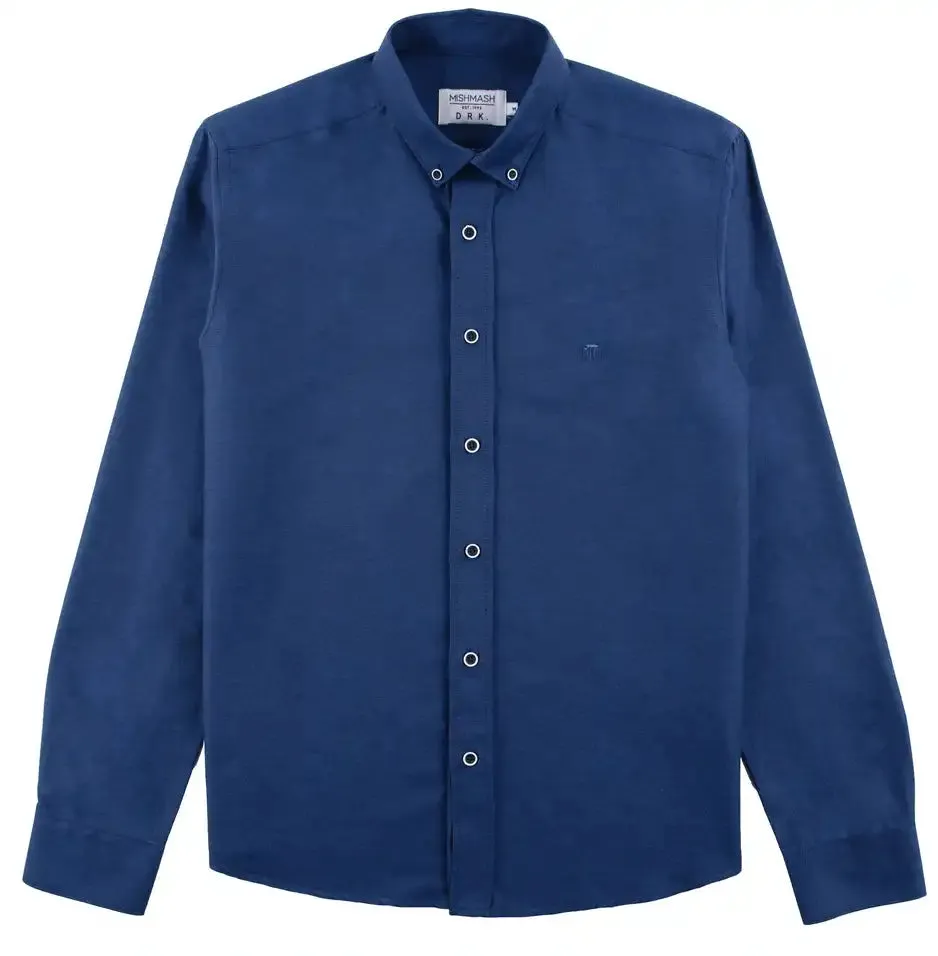 Mish Mash Men's Classic Oxford Shirt Summit Long Sleeve Indigo Navy