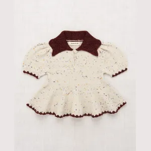 Misha & Puff Crochet Trim Puff Top, Iris Confetti