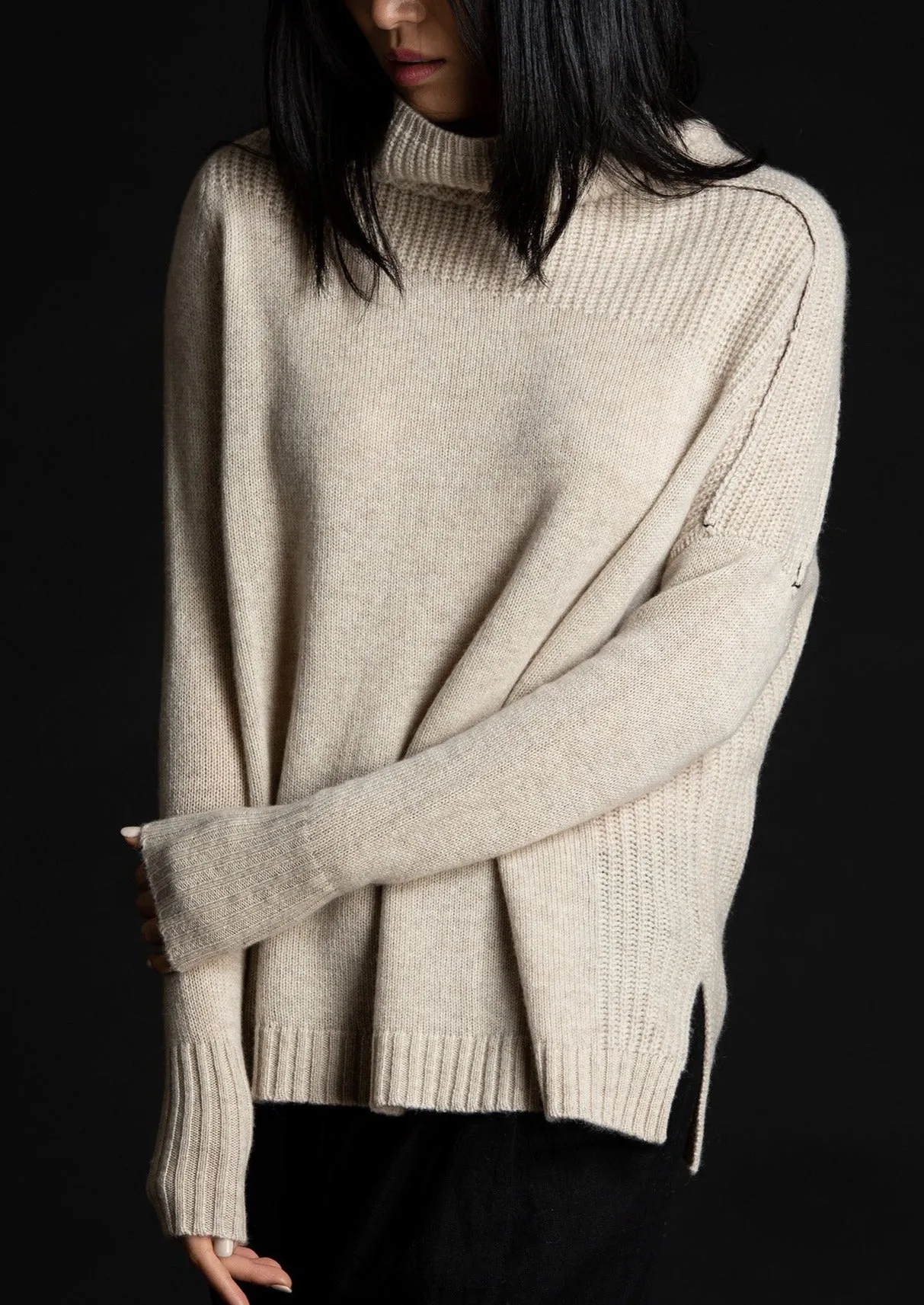 Mock Pullover, Oatmeal