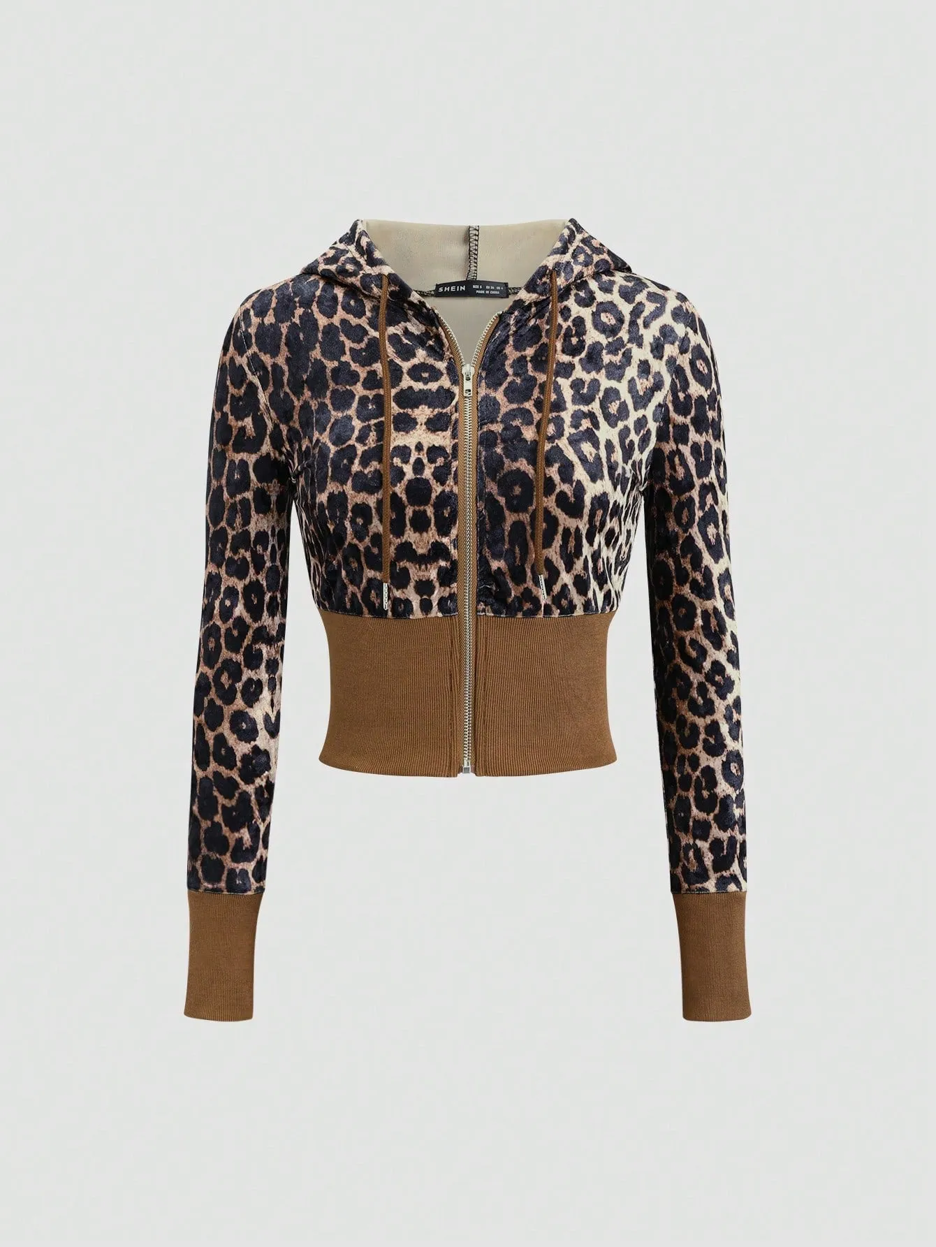 MOOSTA Women Cheetah Leopard Print Hoodie Sweatshirt, Slim Fit Casual Streetwear