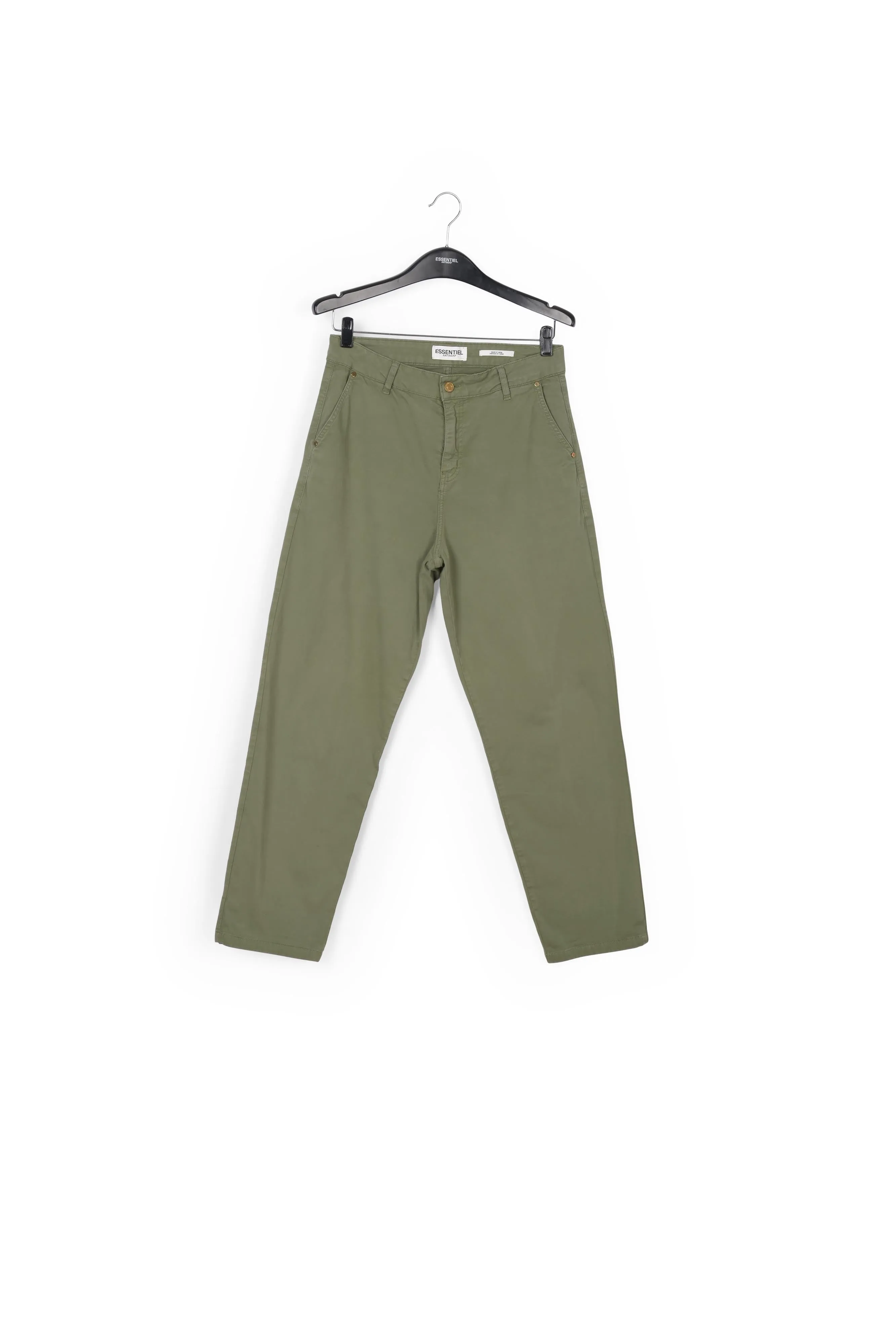 Moss green high-waisted trousers
