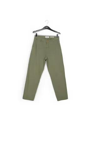 Moss green high-waisted trousers