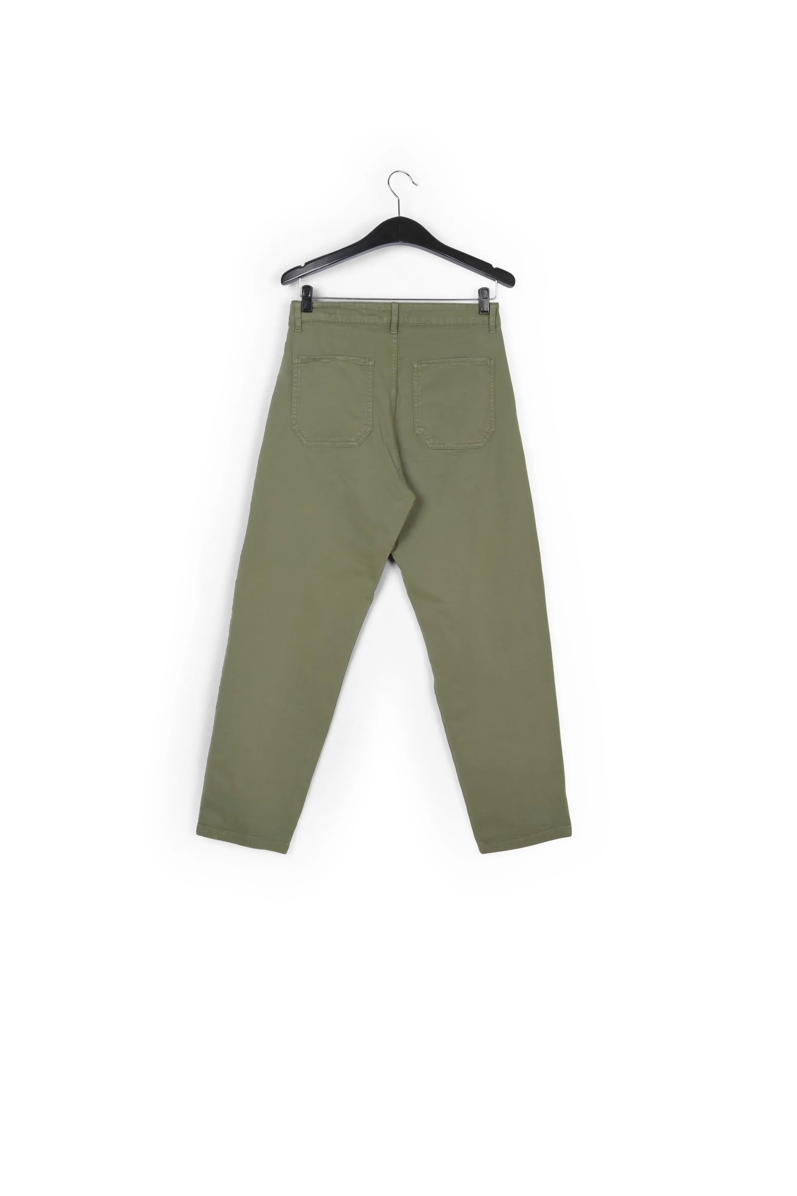 Moss green high-waisted trousers