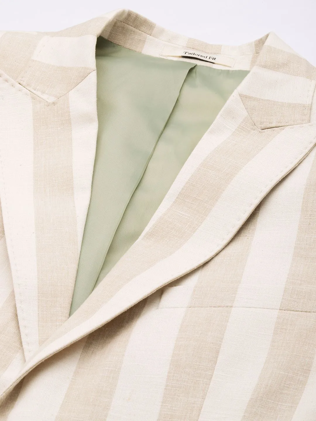 Mr Bowerbird Striped Peak Lapel Tailored Fit Casual Blazers