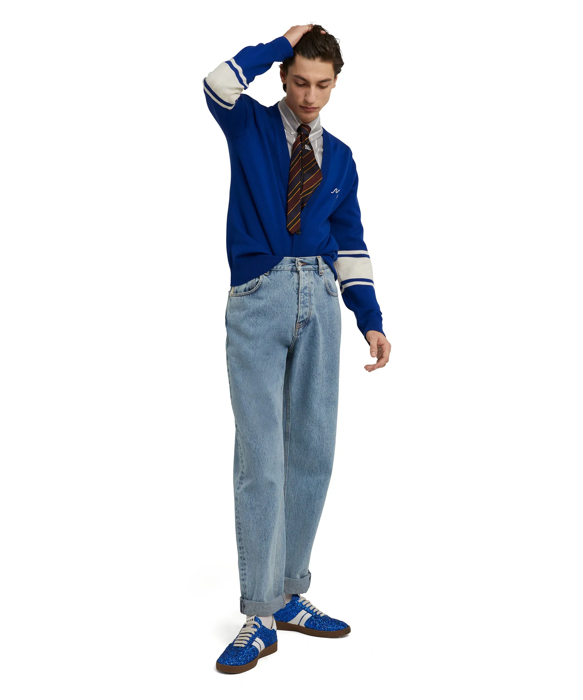 MSGM Heritage embroidered merino cardigan