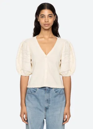 MYRA COTTON COMBO S/SLV TOP