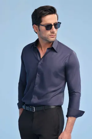 Navy Blue Oxford Dress Shirt