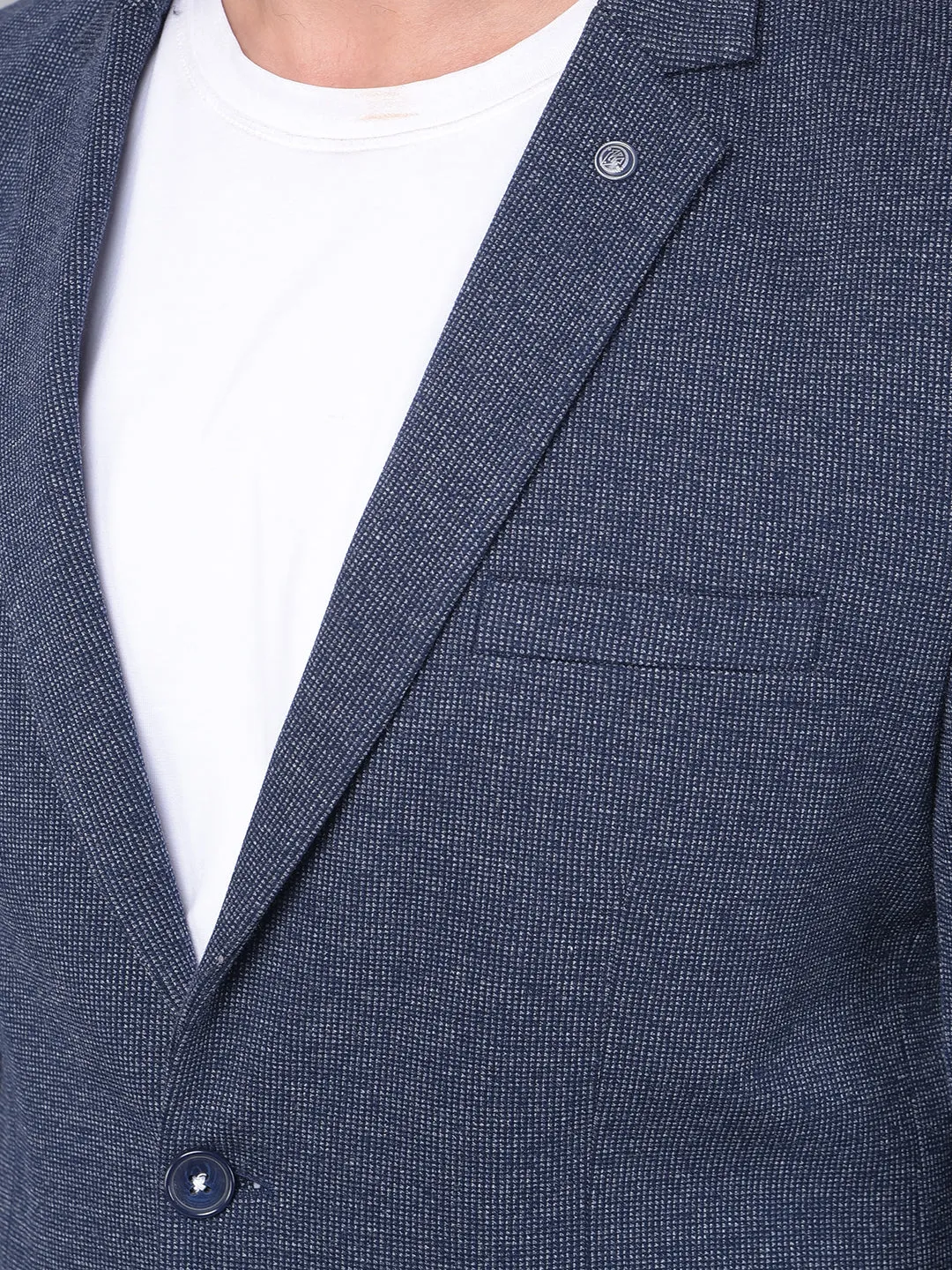 Navy Blue Single Breasted Blazer