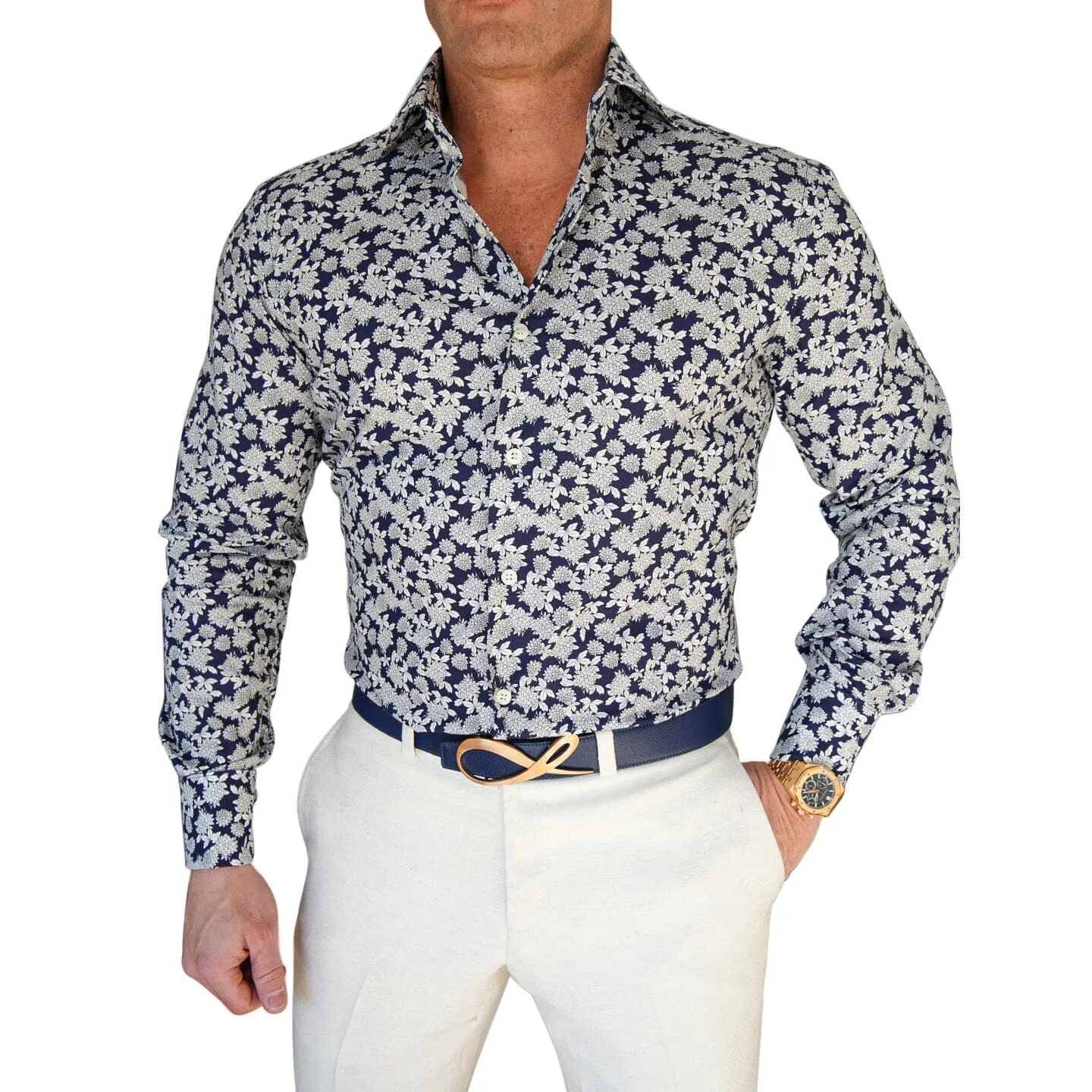 Navy Dahlia Dress Shirt  @ The Vault