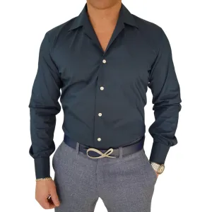 Navy Retro Solopezzo Dress Shirt