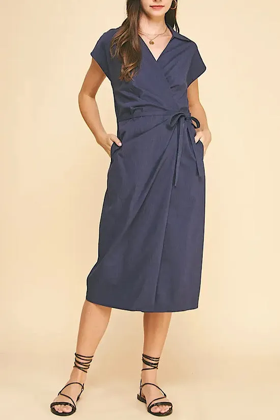 Navy Wrap Dress