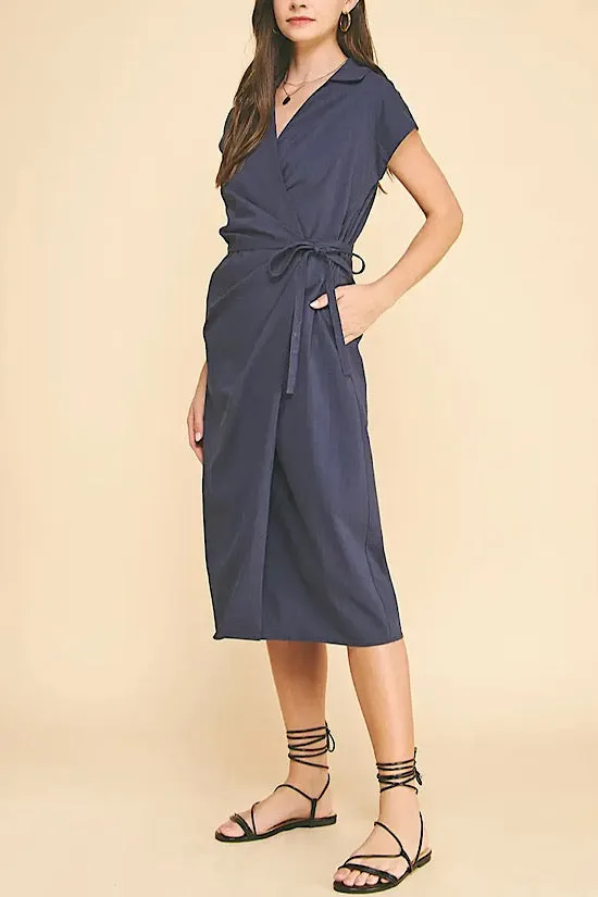 Navy Wrap Dress