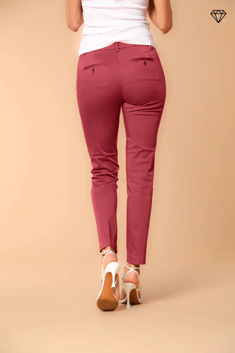 New York Slim women's chino trousers in stretch satin slim fit ①