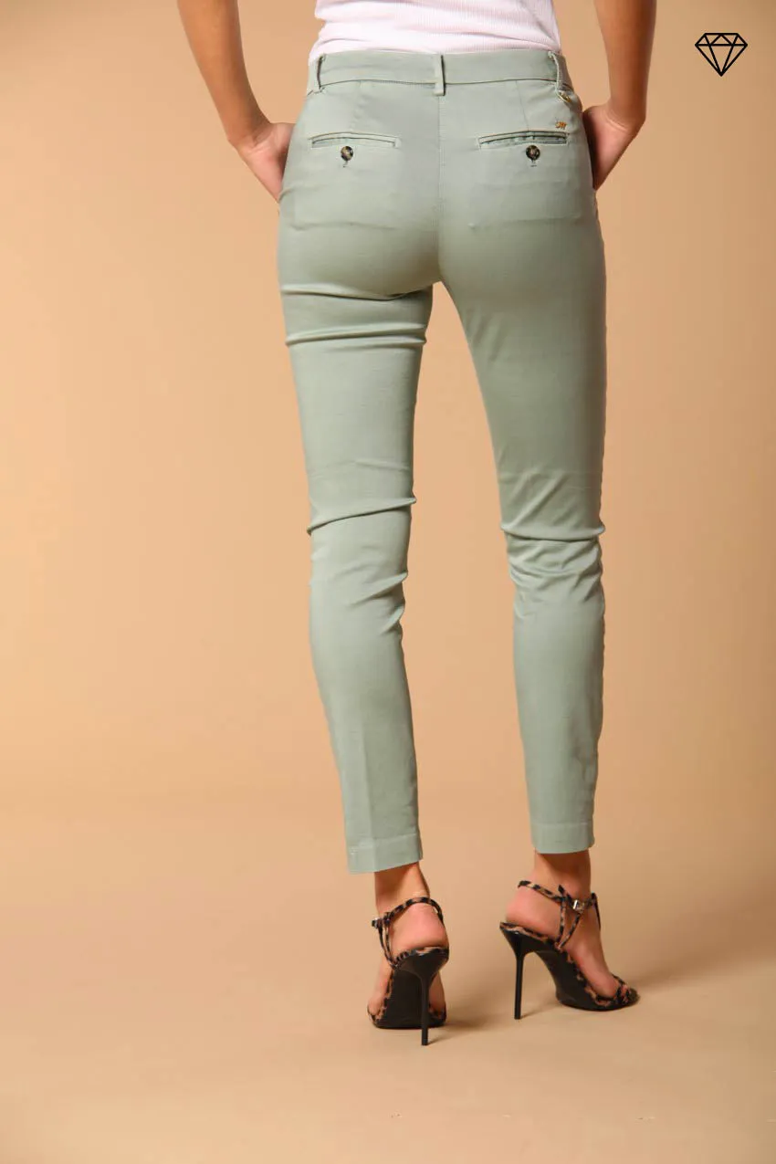 New York Slim women's chino trousers in stretch satin slim fit ①