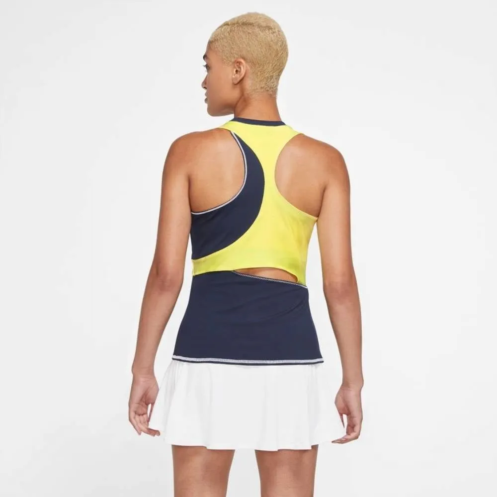 Nike Womens Dri-FIT Paris Slam Tank (Obsidian/Yellow)