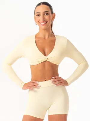 NKD Knot Long Sleeve Top - Lemon Drop