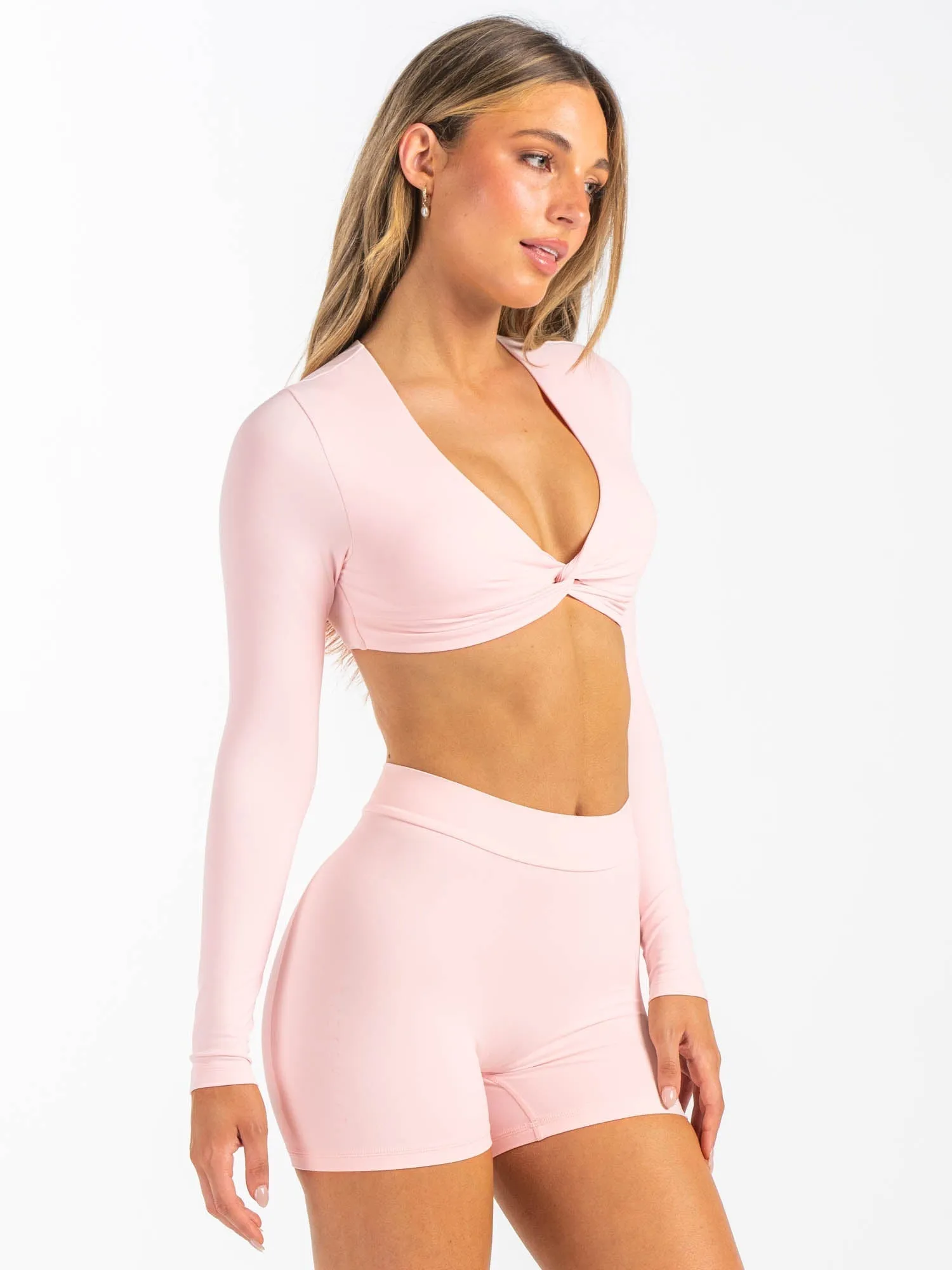 NKD Knot Long Sleeve Top - Pink Musk
