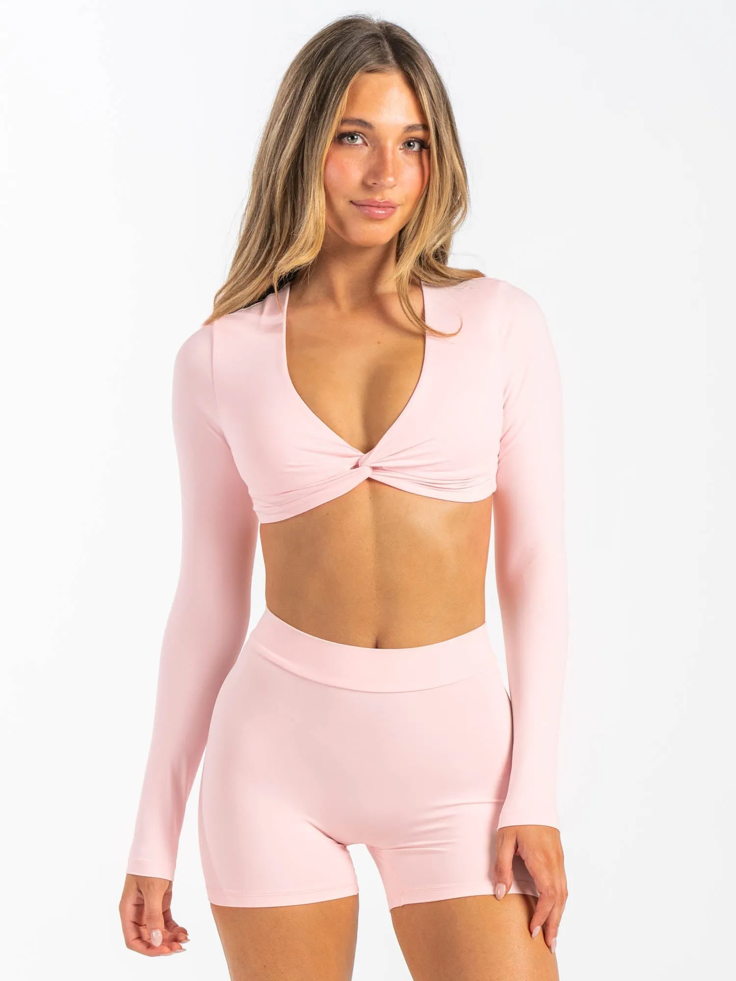 NKD Knot Long Sleeve Top - Pink Musk