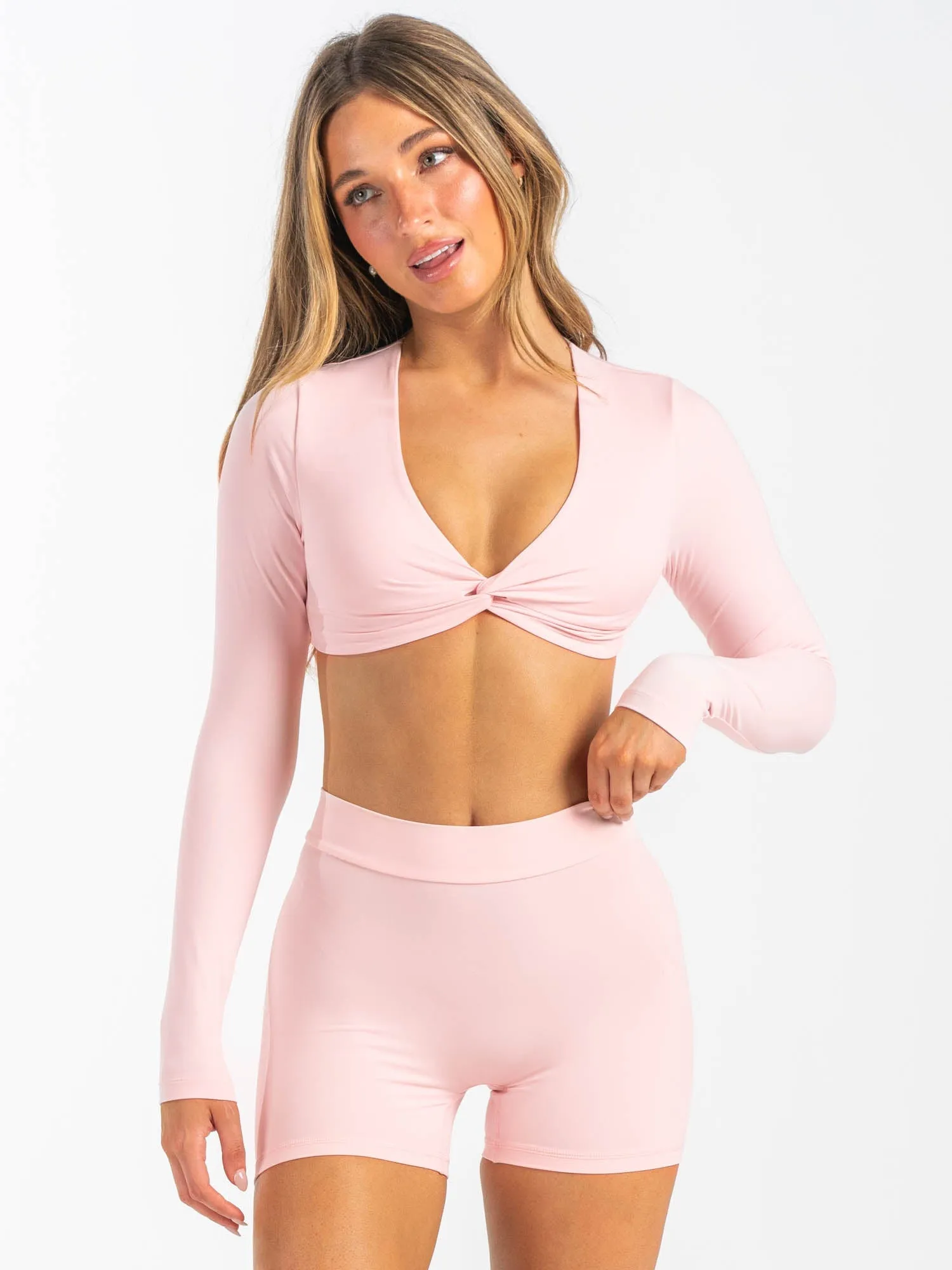 NKD Knot Long Sleeve Top - Pink Musk