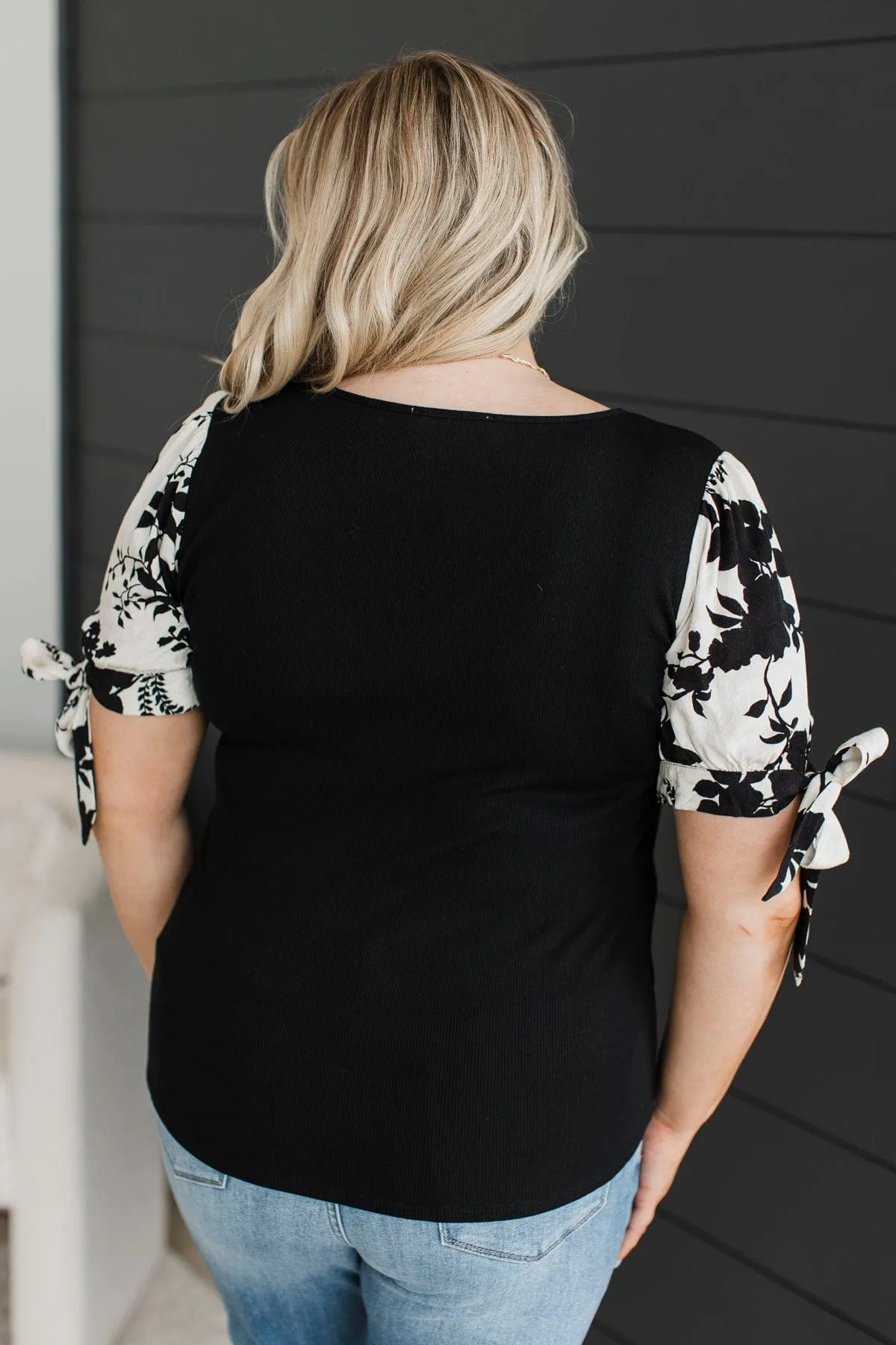 No More Waiting Puff Sleeve Top- Black