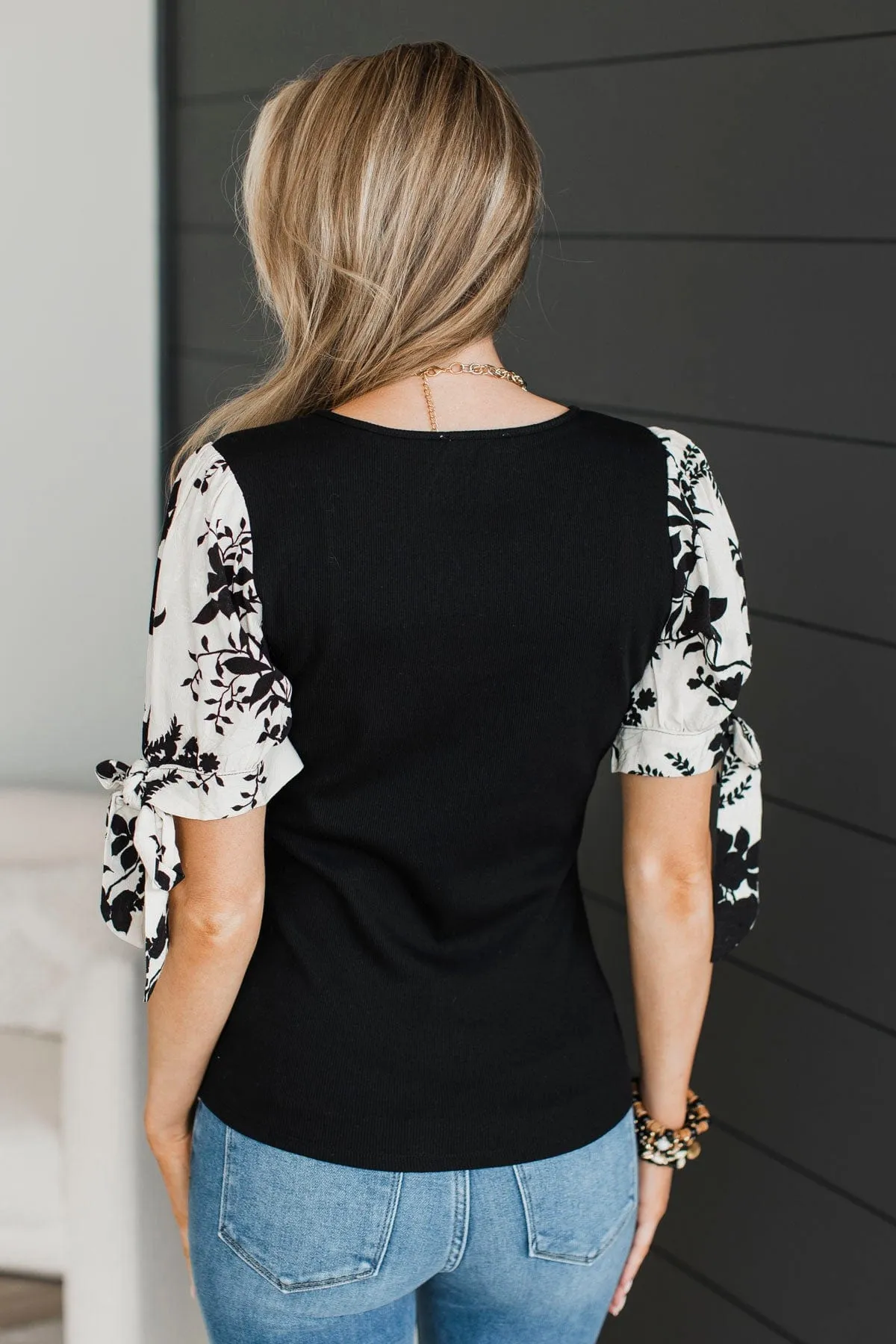 No More Waiting Puff Sleeve Top- Black