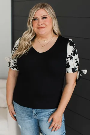 No More Waiting Puff Sleeve Top- Black