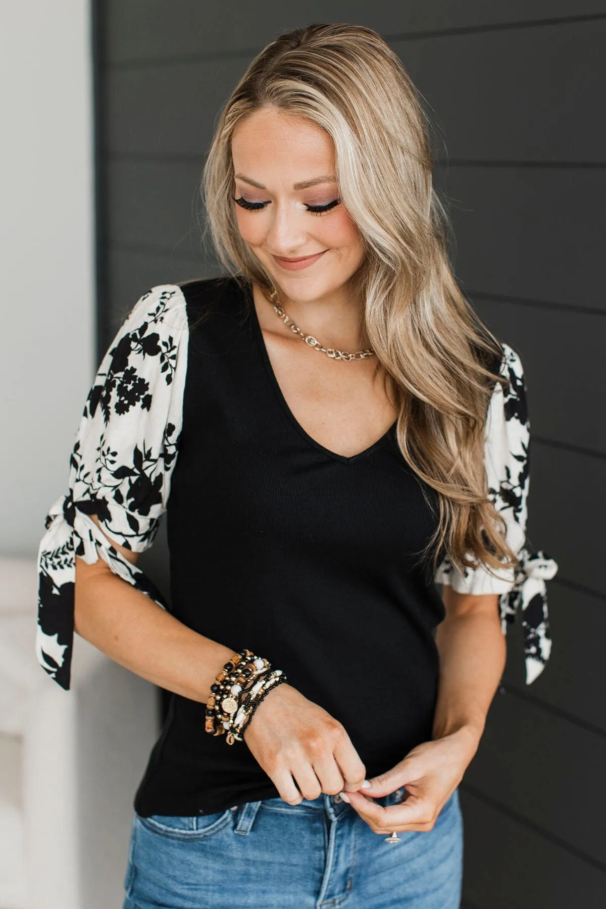 No More Waiting Puff Sleeve Top- Black